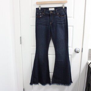 Free People Size 27 Flare Jeans Dark Wash Low Rise